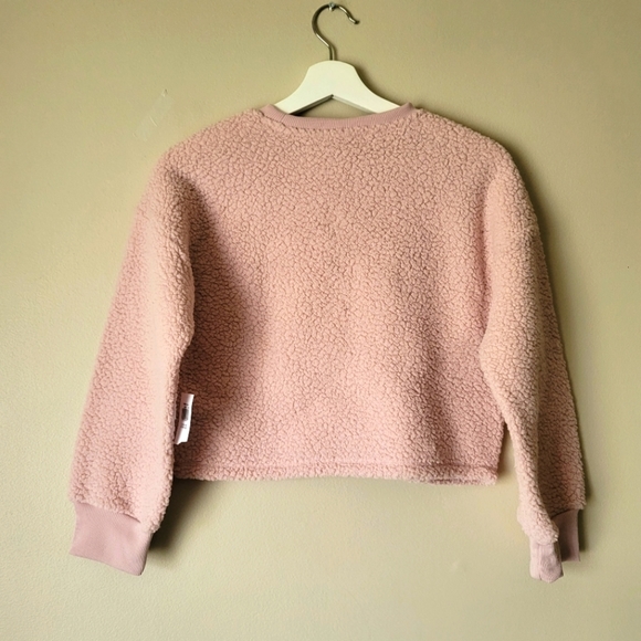 Old Navy Sherpa Cropped Fleece Pulover Sweater For Girls Size 10-12 - Picture 5 of 9